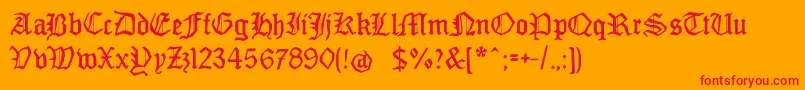 Monamourfraktur2 Font – Red Fonts on Orange Background