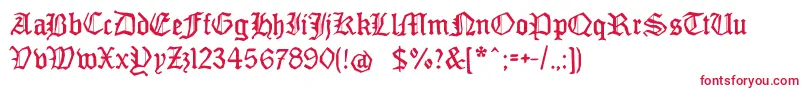 フォントMonamourfraktur2 – 白い背景に赤い文字