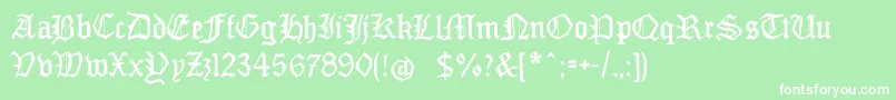 フォントMonamourfraktur2 – 緑の背景に白い文字