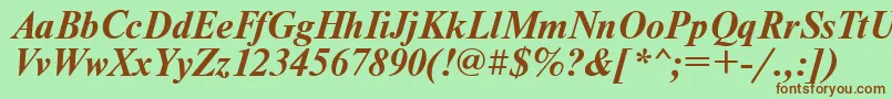UkrainiantimesetBolditalic-fontti – ruskeat fontit vihreällä taustalla