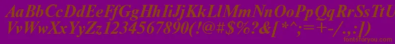 Шрифт UkrainiantimesetBolditalic – коричневые шрифты на фиолетовом фоне