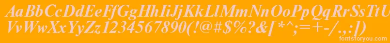 UkrainiantimesetBolditalic-fontti – vaaleanpunaiset fontit oranssilla taustalla
