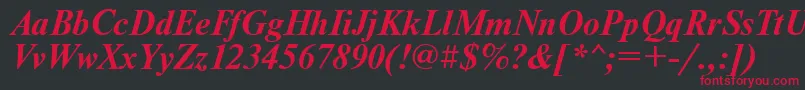 UkrainiantimesetBolditalic Font – Red Fonts on Black Background