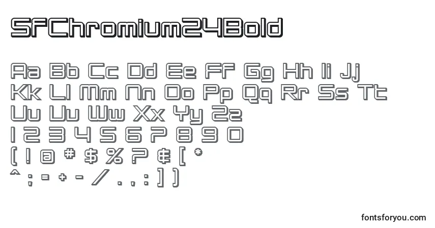 Шрифт SfChromium24Bold – алфавит, цифры, специальные символы