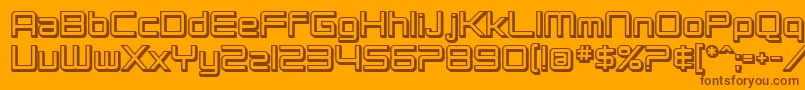 Fonte SfChromium24Bold – fontes marrons em um fundo laranja