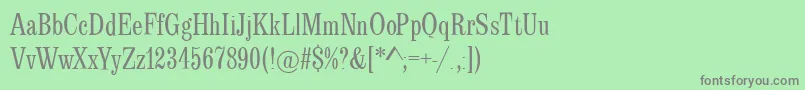 フォントLatincondensed – 緑の背景に灰色の文字