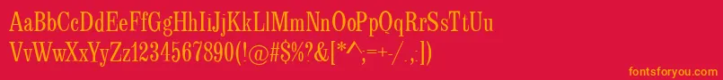 フォントLatincondensed – 赤い背景にオレンジの文字