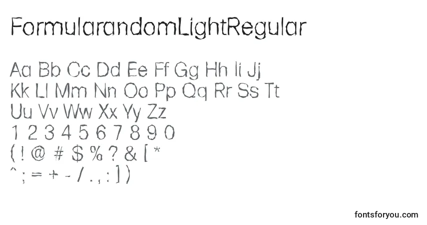 FormularandomLightRegular-fontti – aakkoset, numerot, erikoismerkit