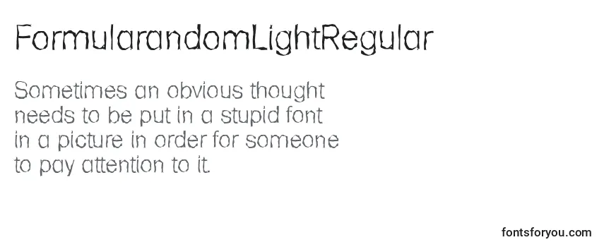 Review of the FormularandomLightRegular Font