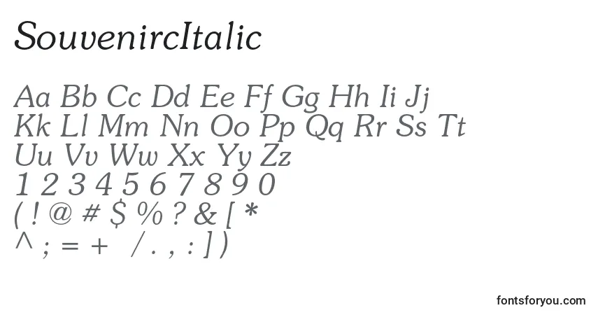 SouvenircItalic Font – alphabet, numbers, special characters
