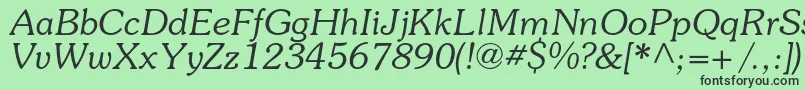 SouvenircItalic Font – Black Fonts on Green Background
