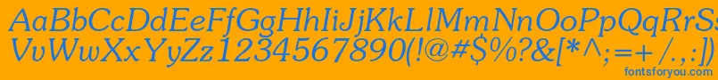 SouvenircItalic Font – Blue Fonts on Orange Background
