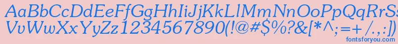 SouvenircItalic Font – Blue Fonts on Pink Background