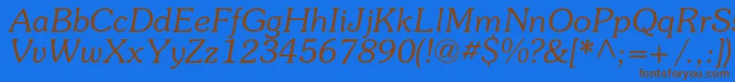 SouvenircItalic Font – Brown Fonts on Blue Background