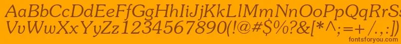 SouvenircItalic Font – Brown Fonts on Orange Background