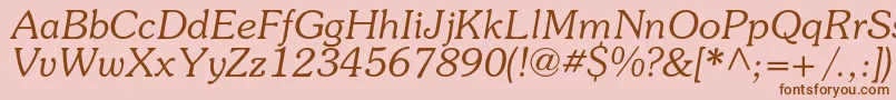 SouvenircItalic Font – Brown Fonts on Pink Background