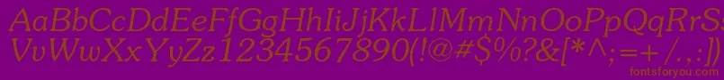 SouvenircItalic Font – Brown Fonts on Purple Background