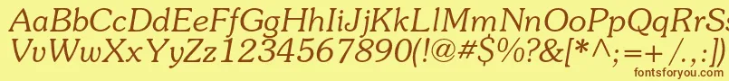 SouvenircItalic Font – Brown Fonts on Yellow Background