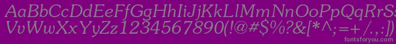 SouvenircItalic Font – Gray Fonts on Purple Background