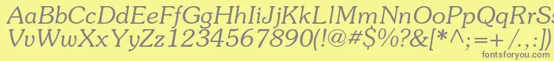 SouvenircItalic Font – Gray Fonts on Yellow Background