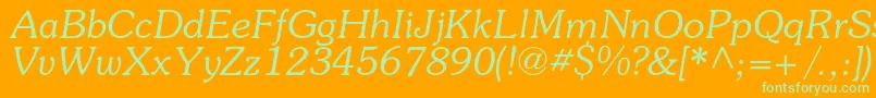 SouvenircItalic Font – Green Fonts on Orange Background