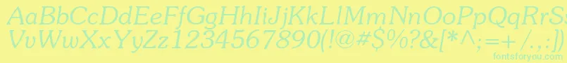 SouvenircItalic Font – Green Fonts on Yellow Background