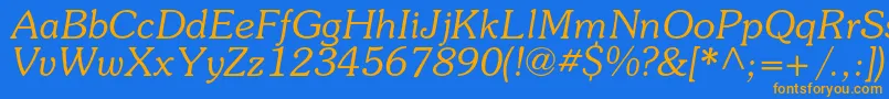 SouvenircItalic Font – Orange Fonts on Blue Background