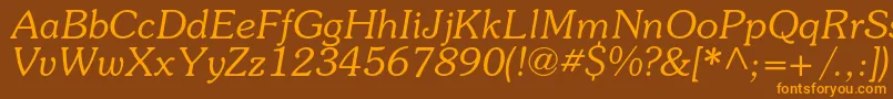 SouvenircItalic Font – Orange Fonts on Brown Background