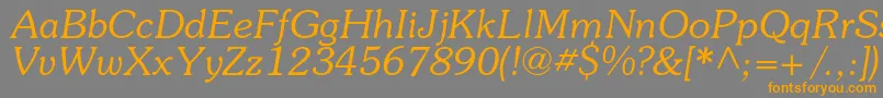 SouvenircItalic Font – Orange Fonts on Gray Background