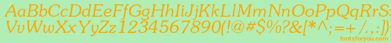 SouvenircItalic Font – Orange Fonts on Green Background