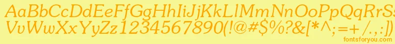 SouvenircItalic Font – Orange Fonts on Yellow Background