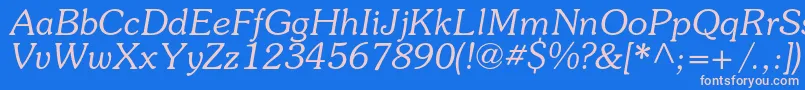 SouvenircItalic Font – Pink Fonts on Blue Background