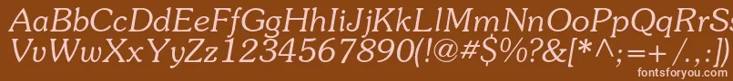 SouvenircItalic Font – Pink Fonts on Brown Background