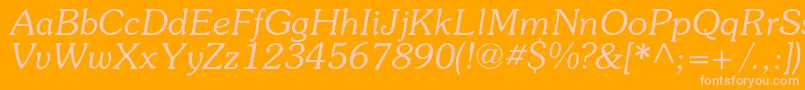 SouvenircItalic Font – Pink Fonts on Orange Background