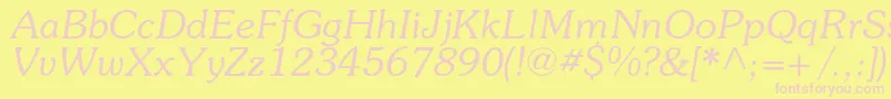 SouvenircItalic Font – Pink Fonts on Yellow Background