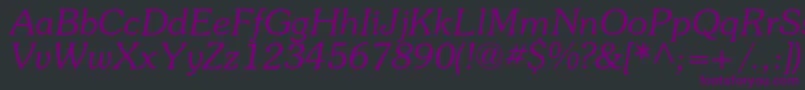 SouvenircItalic Font – Purple Fonts on Black Background