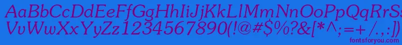 SouvenircItalic Font – Purple Fonts on Blue Background