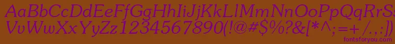 SouvenircItalic Font – Purple Fonts on Brown Background