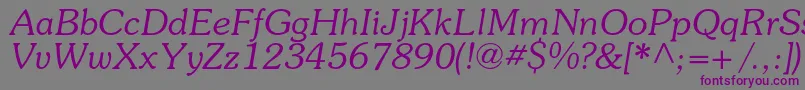SouvenircItalic Font – Purple Fonts on Gray Background