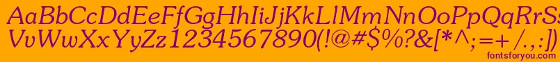 SouvenircItalic Font – Purple Fonts on Orange Background