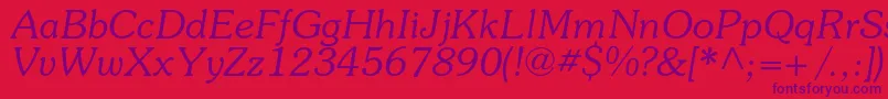 SouvenircItalic Font – Purple Fonts on Red Background