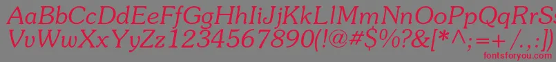 SouvenircItalic Font – Red Fonts on Gray Background