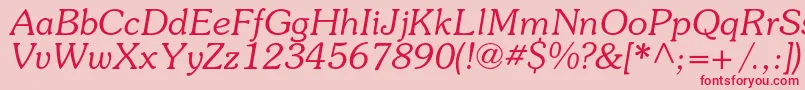 SouvenircItalic Font – Red Fonts on Pink Background