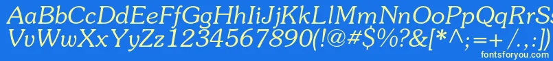 SouvenircItalic Font – Yellow Fonts on Blue Background