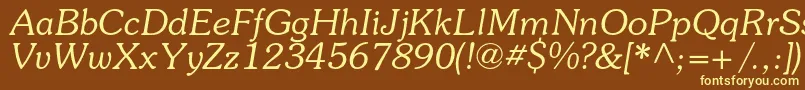 SouvenircItalic Font – Yellow Fonts on Brown Background