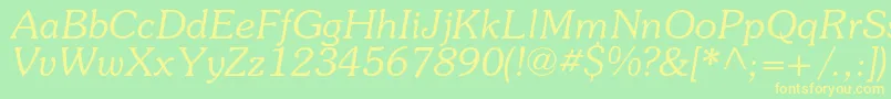 SouvenircItalic Font – Yellow Fonts on Green Background
