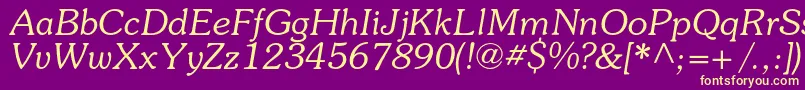 SouvenircItalic Font – Yellow Fonts on Purple Background