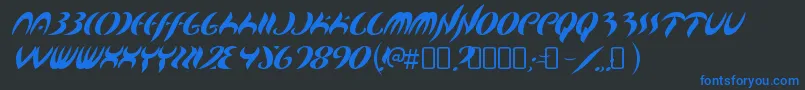 MapofyouRegular Font – Blue Fonts on Black Background