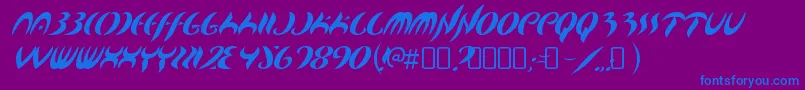 Шрифт MapofyouRegular – синие шрифты на фиолетовом фоне