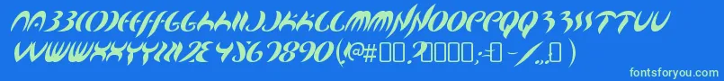 MapofyouRegular Font – Green Fonts on Blue Background